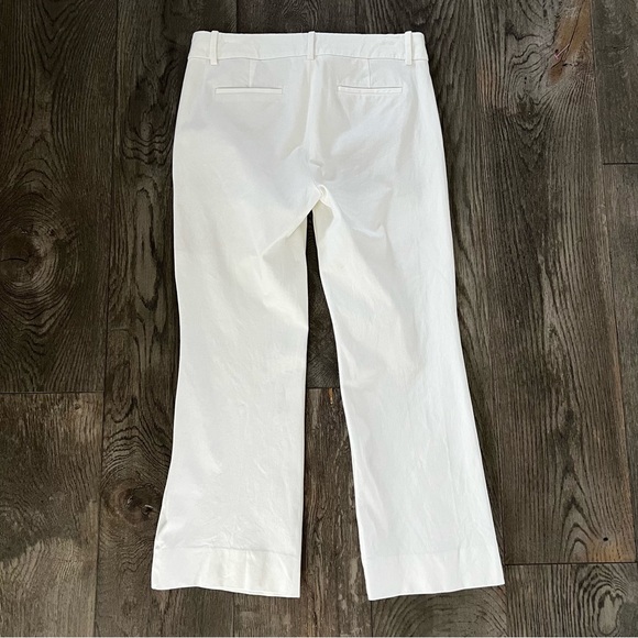 J CREW Teddie White Cotton/Viscose Mid Waist Straight Leg Cropped Pants Size 2 - Picture 4 of 9